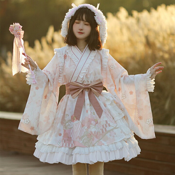 楽天市場】和風 オリジナルデザイン ロリータワンピース ロリータ ｜半袖 