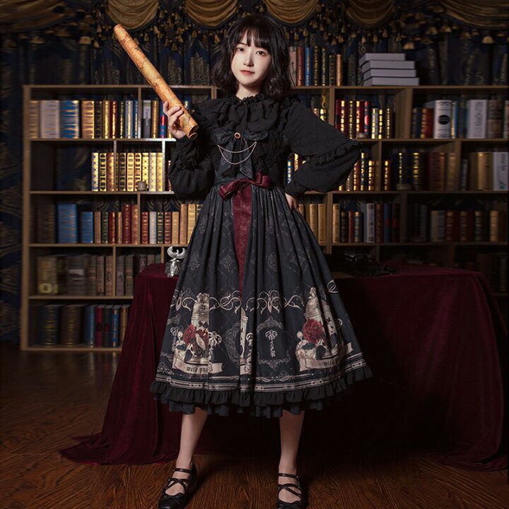 楽天市場】復古風 キャミワンピース ロリータワンピース ロリータ  