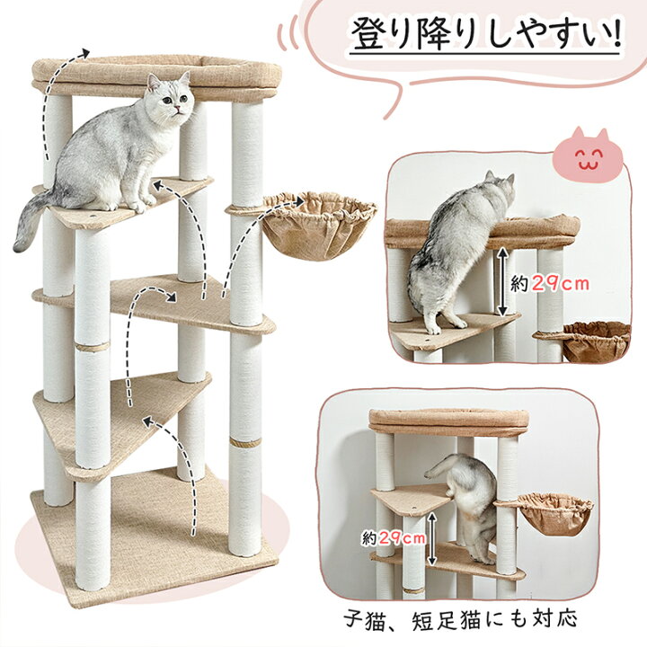 楽天市場】【SALE！800円OFF⇒6198】RAKU キャットタワー 木製 小型 省 