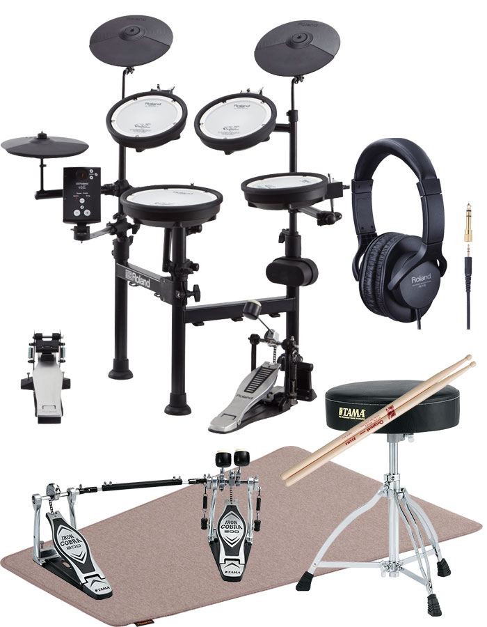 Roland（ローランド）電子ドラム TD-1KPX2 V-Drums Portable ＜オリジナルオプション  イス、ツインペダル、マット、ヘッドフォン付属＞ | 三木楽器 楽天市場店
