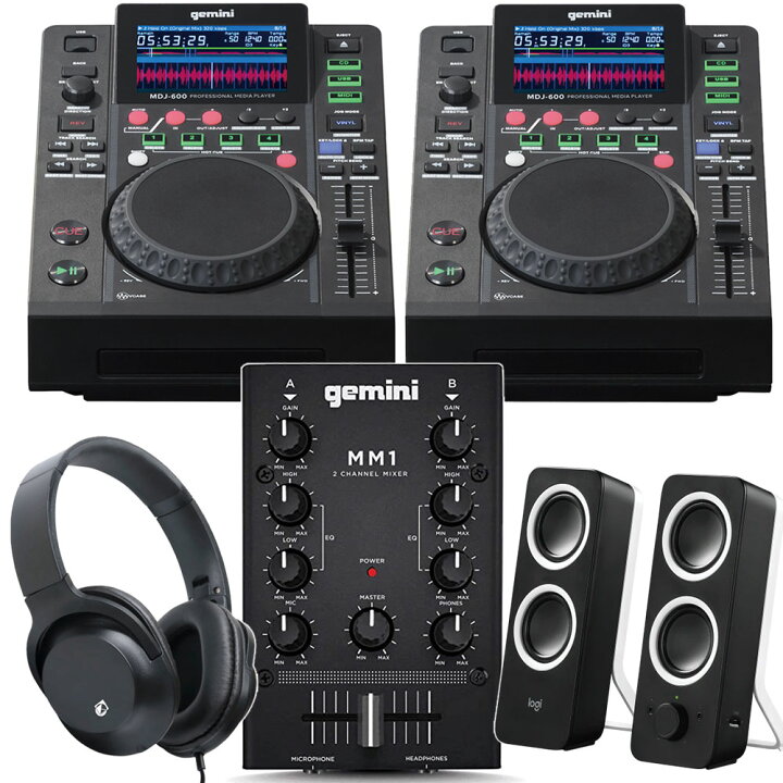 楽天市場】gemini ジェミナイ MDJ-600 ×2 + DJミキサー MM1 + 