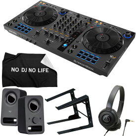 Pioneer 4CH DJコントローラー DDJ-FLX6-GT + ヘッドホン ATH-S100 + PCスタンド + スピーカー Z150n + ダストカバー セット