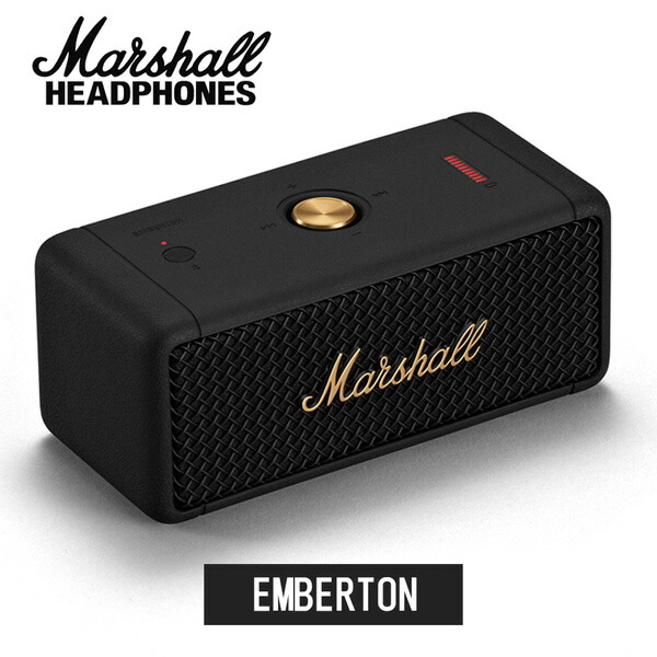 Marshall マーシャル EMBERTON スピーカー (BLACK & BRASS) Bluetooth5.0対応 軽量700g 《国内正規品》
