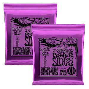 s2Zbg̔t ERNIE BALL 2620 Power Slinky Nickel Wound 7-String Electric Guitar Strings 11-58 Gauge 7 GLM^[  y䂤pPbgz