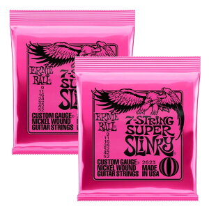 s2Zbg̔tERNIE BALL 2623 Super Slinky Nickel Wound 7-String Electric Guitar Strings 9-52 Gauge 7 GLM^[  y䂤pPbgz