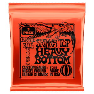 ERNIE BALL 3215 Skinny Top Heavy Bottom Slinky Nickel Wound Electric Guitar Strings 3 Pack 10-52 Gauge エレキギター 弦 【ゆうパケット】