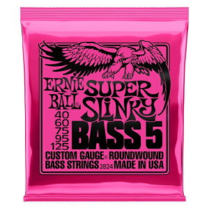 ERNIE BALL 2824 Super Slinky Nickel Wound 5-String Electric Bass Strings 40-125 Gauge 5p GLx[X  y䂤pPbgz