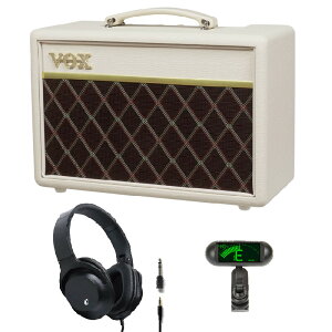 VOX 小型 ギターアンプ Pathfinder 10 Cream Brown PF-10 CB《限定品》+ ヘッドホン KHP-001 + ELISE tuTune クリップ式 チューナー セット