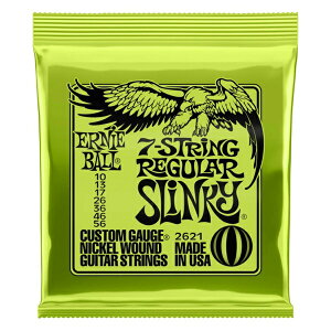 ERNIE BALL 2621 Regular Slinky Nickel Wound 7-String Electric Guitar Strings 10-56 Gauge 7弦 エレキギター 弦 【ゆうパケット】