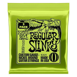 ERNIE BALL 3221 Regular Slinky Nickel Wound Electric Guitar Strings 3 Pack 10-46 Gauge GLM^[  y䂤pPbgz