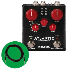《数量限定 お買い得SET》NUX ニューエックス Atlantic ディレイ & リバーブ + JG10X （3.05m）ストレート ギターケーブル