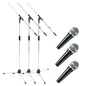 SHURE �V���A�[ PGA48XLR �s2�N�ۏ؁t�L���m���P�[�u�� �t (�ϊ��l�W�t) �_�C�i�~�b�N�}�C�N + �u�[���X�^���h MS09C 3�{�Z�b�g