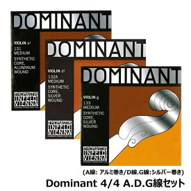 【A.D.G線 131,132A,133 弦セット】Dominant (ドミナント) バイオリン弦 4/4 (D線.G線 シルバー巻)【ネコポス】※日時指定非対応・郵便受けにお届け致します