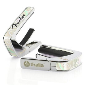 タリア カポ フェンダー ライセンスド・モデル Thalia Capos カポタスト / Fender WHITE MOTHER OF PEARL w/Black Spaghetti Logo 3種フレットパッド付属