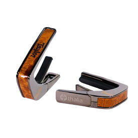 タリア カポ テイラー Thalia Capos BC-TAYLOR Black Chrome TAYLOR AAA CURLY HAWAIIAN KOA LOGO ENGRAVING ギター カポタスト 12インチフレットパッド付属