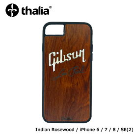 【アウトレット品1点限り】Thalia タリア ギブソン iPhoneケース iPhone 6 / 7 / 8 /SE(2)対応 Indian Rosewood /Gibson PEARL Les Paul Script Engraved