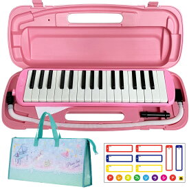 ELISE 鍵盤ハーモニカ PIANIETTA EP32P (ピンク) + 持ち運びに便利なバック(トゥインクル) セット【おなまえドレミシールプレゼント】ピアニカ 32鍵盤