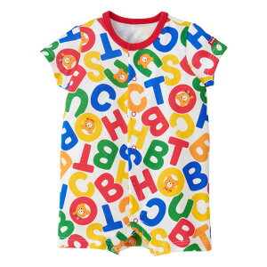 【ポイント5倍!10/27 9:59まで】【ミキハウス公式ショップ】ミキハウス ホットビスケッツ mikihouse 総柄ショートオール(70cm・80cm)ベビー服 子供服 ロンパース 男の子 女の子 赤ちゃん ギフト