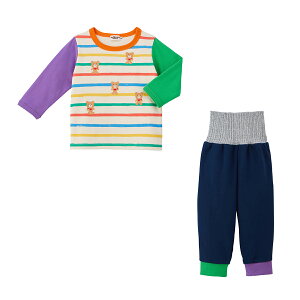 \2025新作/【ミキハウス公式ショップ】ミキハウス ホットビスケッツ mikihouse 長袖パジャマ<80cm・90cm・100cm・110cm・120cm> ベビー服 男の子 女の子 キッズ 子供服 子ども ながそで 寝巻 はら