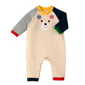 【ポイント5倍!10/27 9:59まで】【ミキハウス公式ショップ】ミキハウス ホットビスケッツ mikihouse 顔ドンカバーオール<70cm・80cm> ベビー服 子供服 ロンパース 男の子 女の子 赤ちゃん ギフ