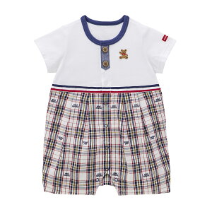 【ポイント5倍!10/27 9:59まで】【ミキハウス公式ショップ】ミキハウス mikihouse ミキハウスベア ショートオール<70cm・80cm> ベビー服 子供服 ロンパース 男の子 女の子 赤ちゃん ギフト お祝