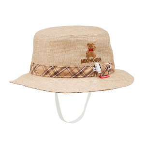 \2025新色追加/【ミキハウス公式ショップ】ミキハウス mikihouse ミキハウスベア 帽子<S-LL(48cm-56cm)> ベビー キッズ 赤ちゃん 子供 こども 女の子 男の子 おでかけ ゴム付き サイズ調整 UV