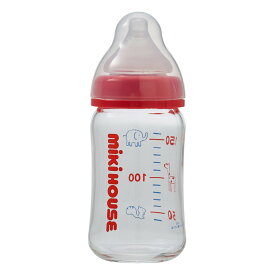 【ミキハウス公式ショップ】ミキハウス mikihouse ガラスミルクボトル160ml(哺乳瓶) ほ乳瓶 出産祝い ベビー用品 耐熱 クロスカット