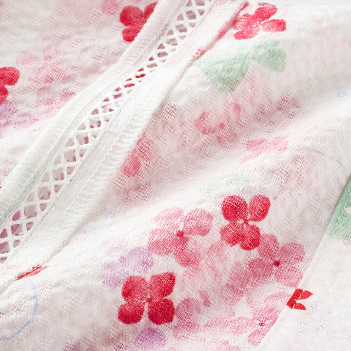 ミキハウス Miki House 季節のイベント ホワイト ピンク系紫陽花柄 女の子 浴衣 甚平 70 ミキハウス Miki House 季節のイベント ホワイト ピンク系紫陽花柄 女の子 浴衣 甚平 70