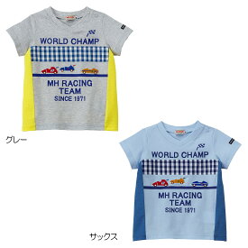 【アウトレット】【ミキハウス公式ショップ】ミキハウス mikihouse レーシングカー半袖Tシャツ（80cm・90cm） キッズ 子供服 こども 男の子 トップス 半そで