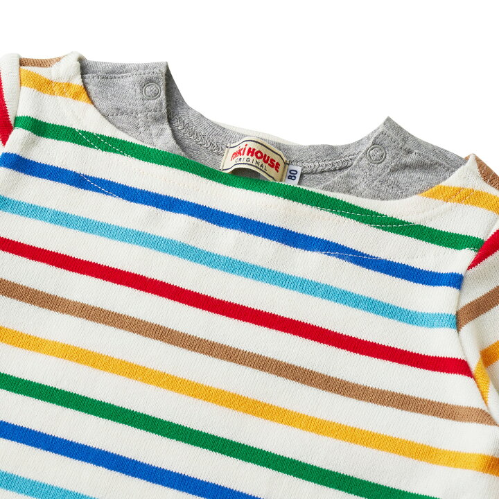 【アウトレット】ミキハウス mikihouse ボーダー長袖Tシャツ(80cm-150cm)ベビー服 キッズ 子供服 こども 男の子 女の子 長そで | ミキハウス公式楽天ショップ
