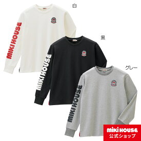 【アウトレット】【ミキハウス公式ショップ】ミキハウス mikihouse 縦ロゴ長袖Tシャツ（大人用）〈S-L（155cm-185cm）〉レディース 男女兼用 トップス 長そで ロゴ ペア お揃い リンクコーデ 母の日 父の日