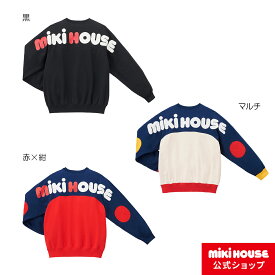 【ミキハウス公式ショップ】ミキハウス mikihouse バックロゴトレーナー（大人用）＜S(155-165cm)・M(165-175cm)・L(175-185cm)＞ レディース 男女兼用 長袖 リンクコーデ スウェット 親子ペア 裏毛パイル