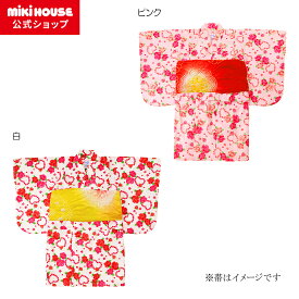 【ミキハウス公式ショップ】ミキハウス mikihouse バラ柄浴衣（女児用）＜110cm・120cm・130cm・140cm・150cm＞ キッズ 子供服 こども 子供 女の子 甚平 浴衣 お祭り 夏まつり 夕涼み会 こどもゆかた