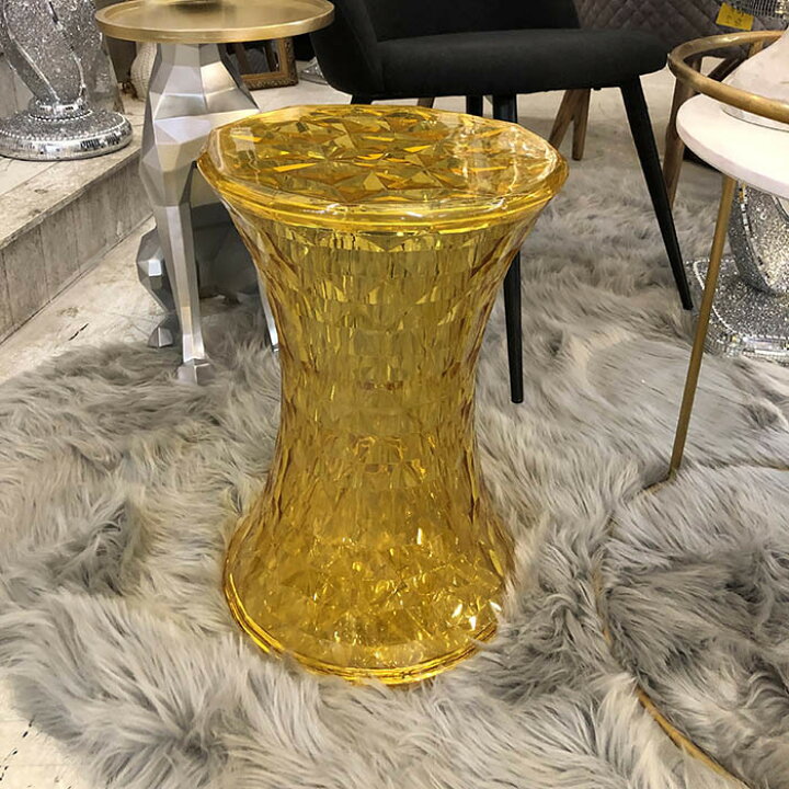 楽天市場 アウトレット スツール サイドテーブル 透明 北欧 キラキラかわいい オシャレ ミキインテリア ミキインテリア