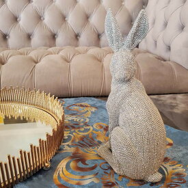 送料無料 未使用 ウサギ うさぎ ラビット rabbit アニマル ラグジュアリー おしゃれオブジェ オブジェ シルバー 銀 存在感抜群 開運 インスタ映え 雑貨 キラキラ リビング 玄関 廊下 寝室 置物 小物 プレゼント ギフト 贈り物 かわいい ミキインテリア