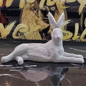 送料無料 未使用 ラビット うさぎ ウサギ rabbit ウサギ好き ラグジュアリー おしゃれオブジェ オブジェ シルバー 銀 存在感抜群 開運 インスタ映え 雑貨 キラキラ リビング 玄関 寝室 プレゼント ギフト 贈り物 かわいい 　　ミキインテリア