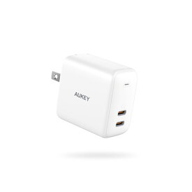 【アウトレット】AUKEY（オーキー）PA-R2S Swift Duo 40W ブラック / ホワイト スマホ タブレット 充電器 iPhone MagSafe対応 USB-C タイプC 急速充電 Android