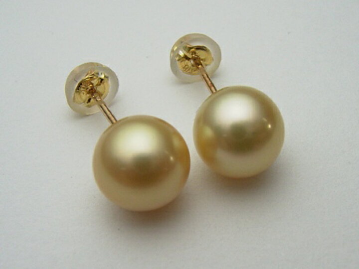 楽天市場】K18南洋白蝶真珠ピアス(ナチュラルゴールド)【8.5mm】 o  