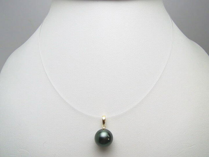 楽天市場】K18/K14WGタヒチ黒蝶真珠ペンダントトップ【11mm-12mm  