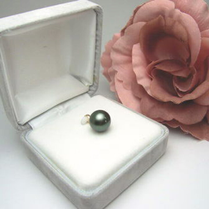 楽天市場】K18/K14WGタヒチ黒蝶真珠ペンダントトップ【11mm-12mm  