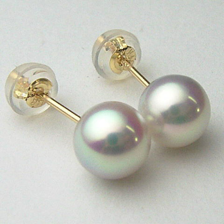 楽天市場】K18/K14WG/Pt900アコヤ真珠ナチュラルピアス(グレー系)【6.5 