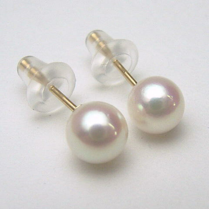 楽天市場】Pt900/K18/K14WGアコヤ真珠ピアス【5mm-5.5mm】【メール便 