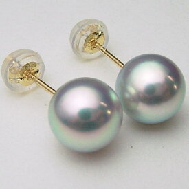 Pt900/K18/K14WGアコヤ真珠ピアス(ブルーグレー系) (SVイヤリング、チャーム)【7.5mm-8mm】【花珠級】 ewo-5897 【メール便送料無料】(あこや本真珠 アコヤ本真珠 あこや真珠　黒真珠 和珠 パールピアス 本真珠 パール 直結 18金 花珠真珠級の照り ) 【楽ギフ_包装】