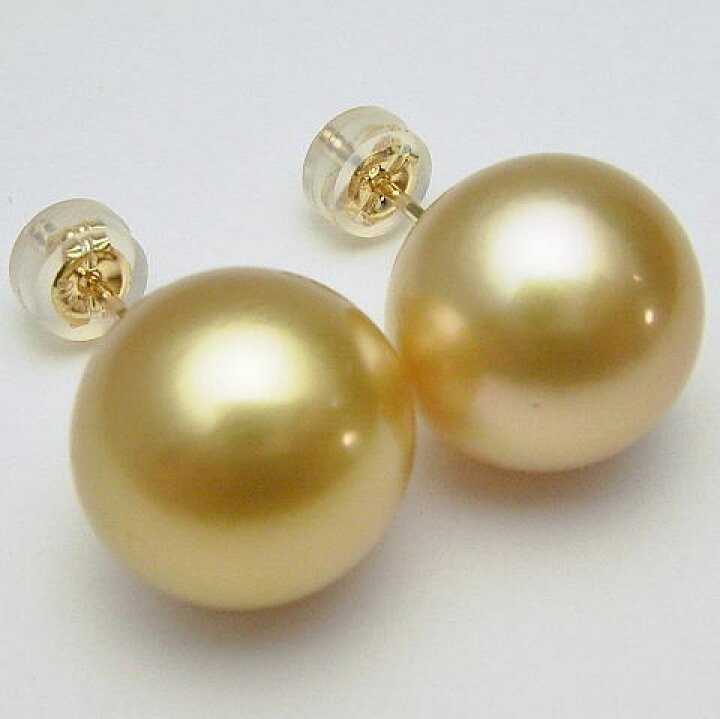 楽天市場】K18南洋白蝶真珠ピアス【13mm-14mm】(ナチュラルゴールド  