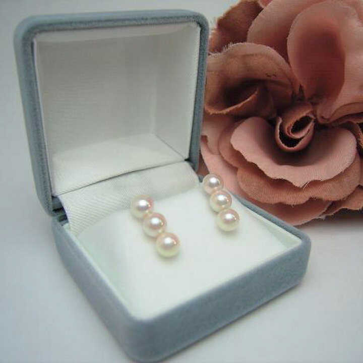 楽天市場】Pt900/K18/K14WGアコヤ真珠ピアス【5.5mm-6mm】ewu-7084【花  
