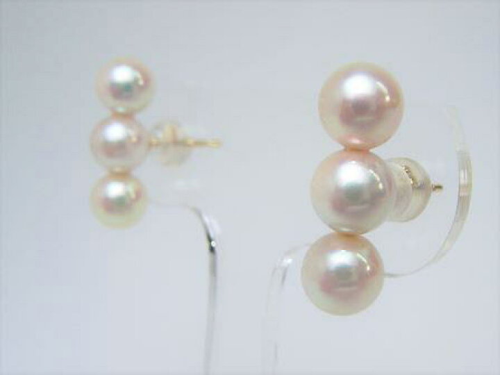 楽天市場】Pt900/K18/K14WGアコヤ真珠ピアス【5.5mm-6mm】ewu-7084【花 