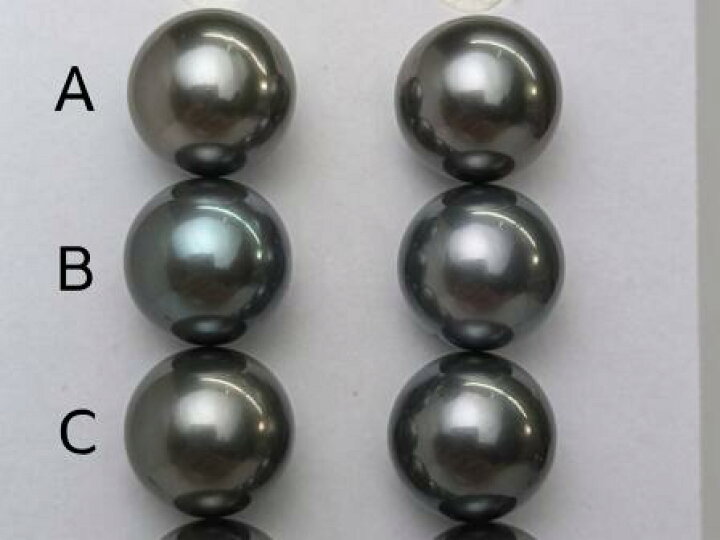 楽天市場】Pt900/K18/K14WGタヒチ黒蝶真珠ピアス(イヤリング)【9.5mm  
