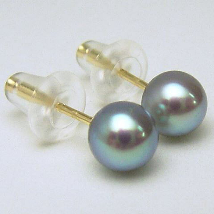 楽天市場】Pt900/K18/K14WGアコヤ真珠ピアス(ブルーグレー系)【4.5mm 