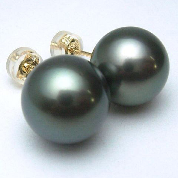楽天市場】Pt900/K18/K14WGタヒチ黒蝶真珠ピアス(イヤリング)【12mm 