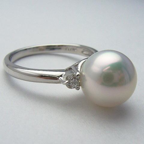 Ptアコヤ真珠リング  rwl-5491(あこや本真珠 アコヤ本真珠 あこや真珠 和珠 パール 指輪　プラチナ ダイヤモンド) 